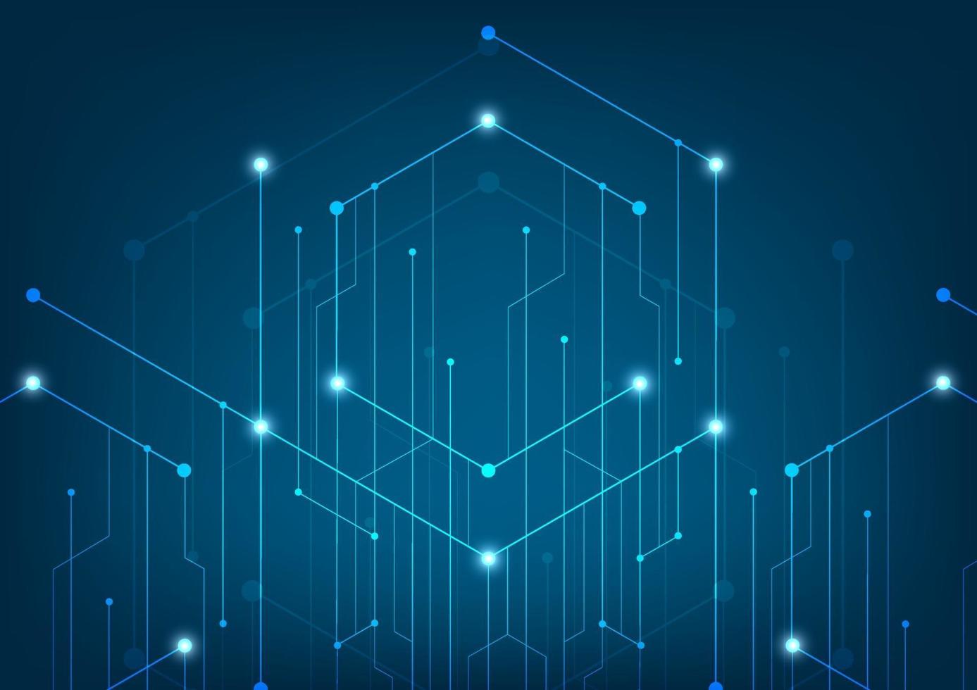 Abstract lines and dots connect background. Technology connection digital data and big data concept. vector