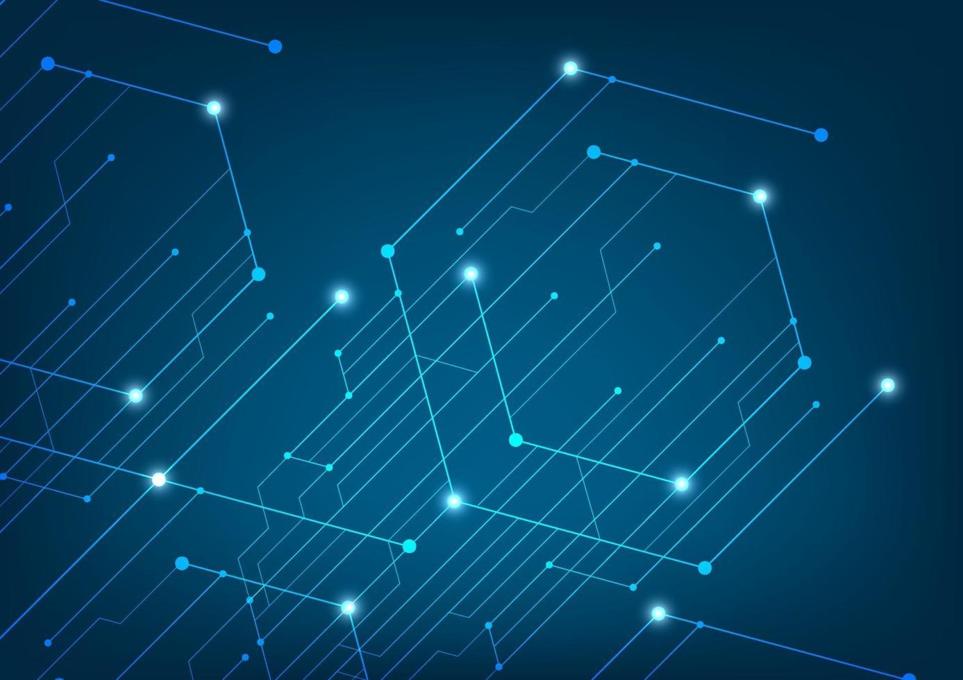 Abstract lines and dots connect background. Technology connection digital data and big data concept. vector