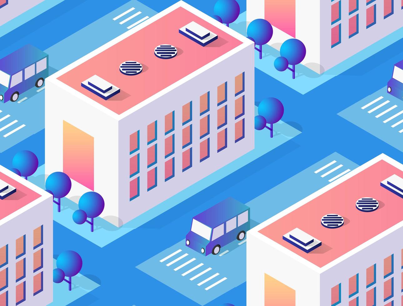 Architecture vector illustration city for seamless repeating background with isometric skyscraper, urban building, and modern cityscape for town construction map pattern