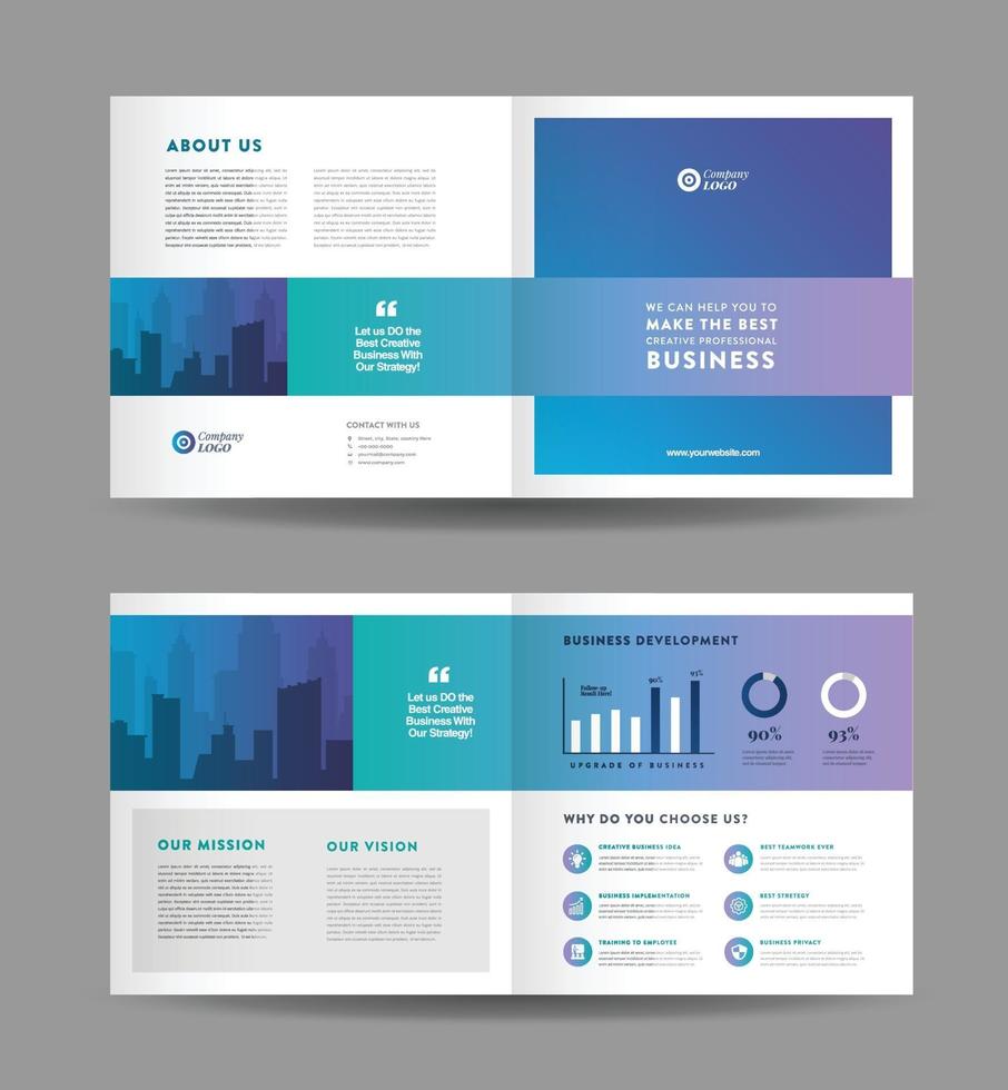 diseño de folletos bifold de negocios corporativos y diseño de folletos de marketing de la empresa vector