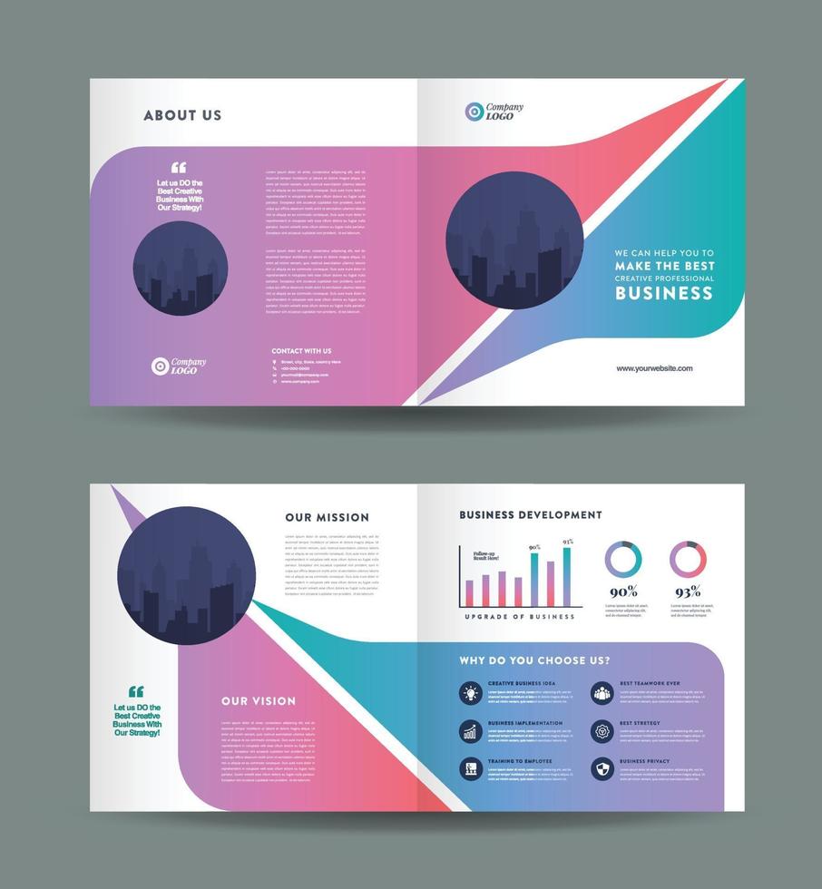 diseño de folletos bifold de negocios corporativos y diseño de folletos de marketing de la empresa vector