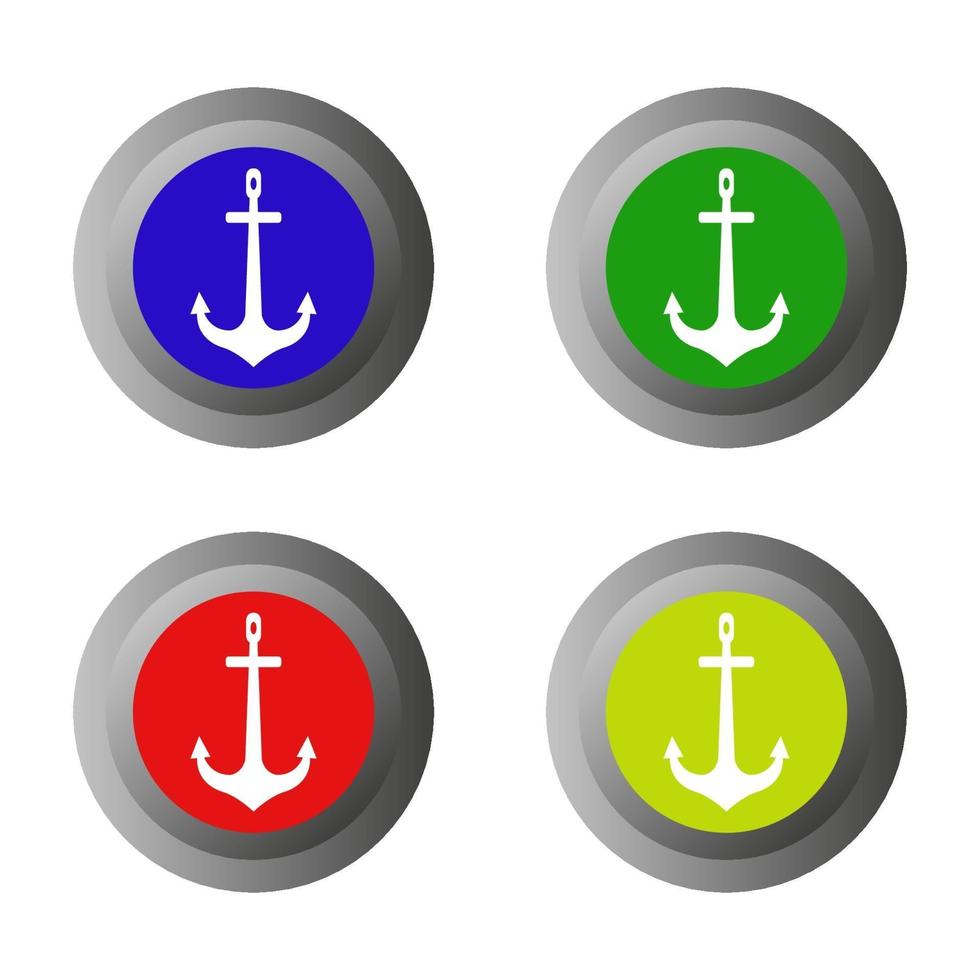 Anchor Button On White Background vector