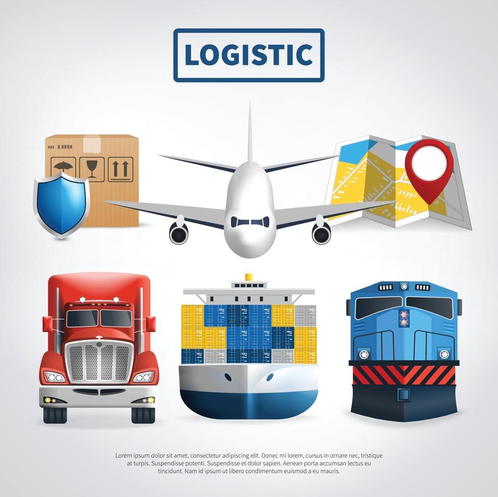 Colored Logistic Poster vector