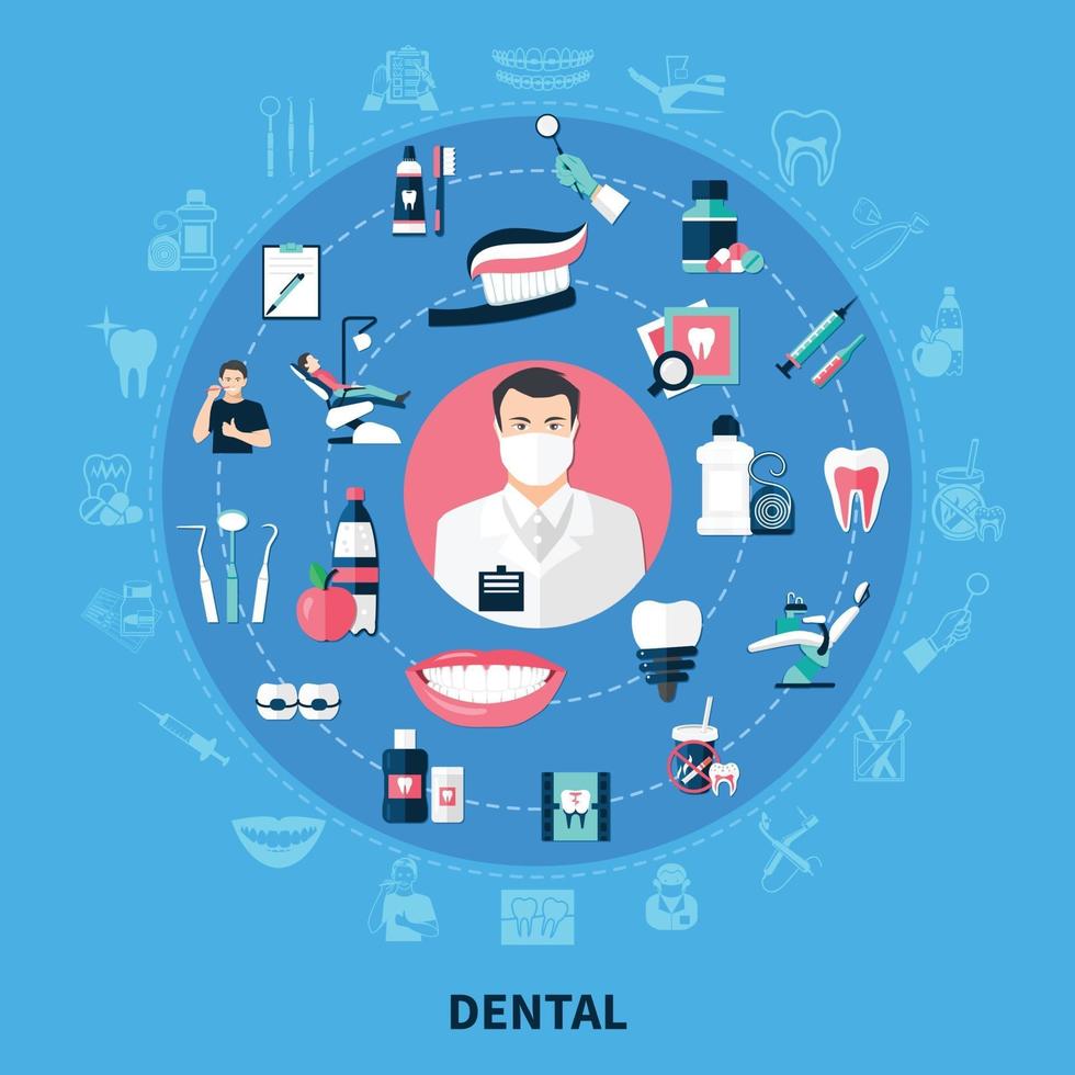 Dental Round Design Concept vector