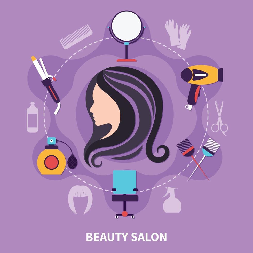 Hairdresser colored composition vector