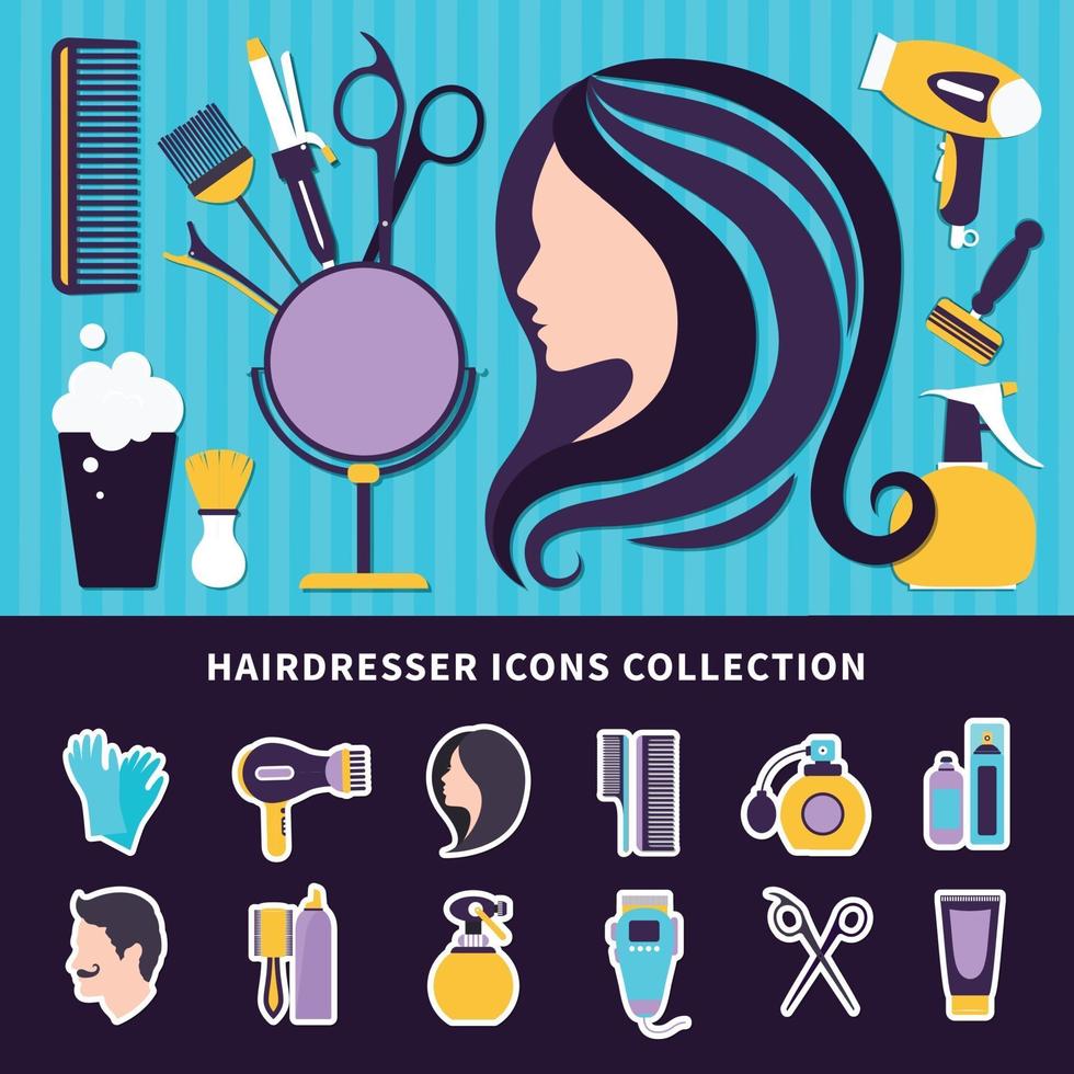 Hairdresser Colored Composition vector