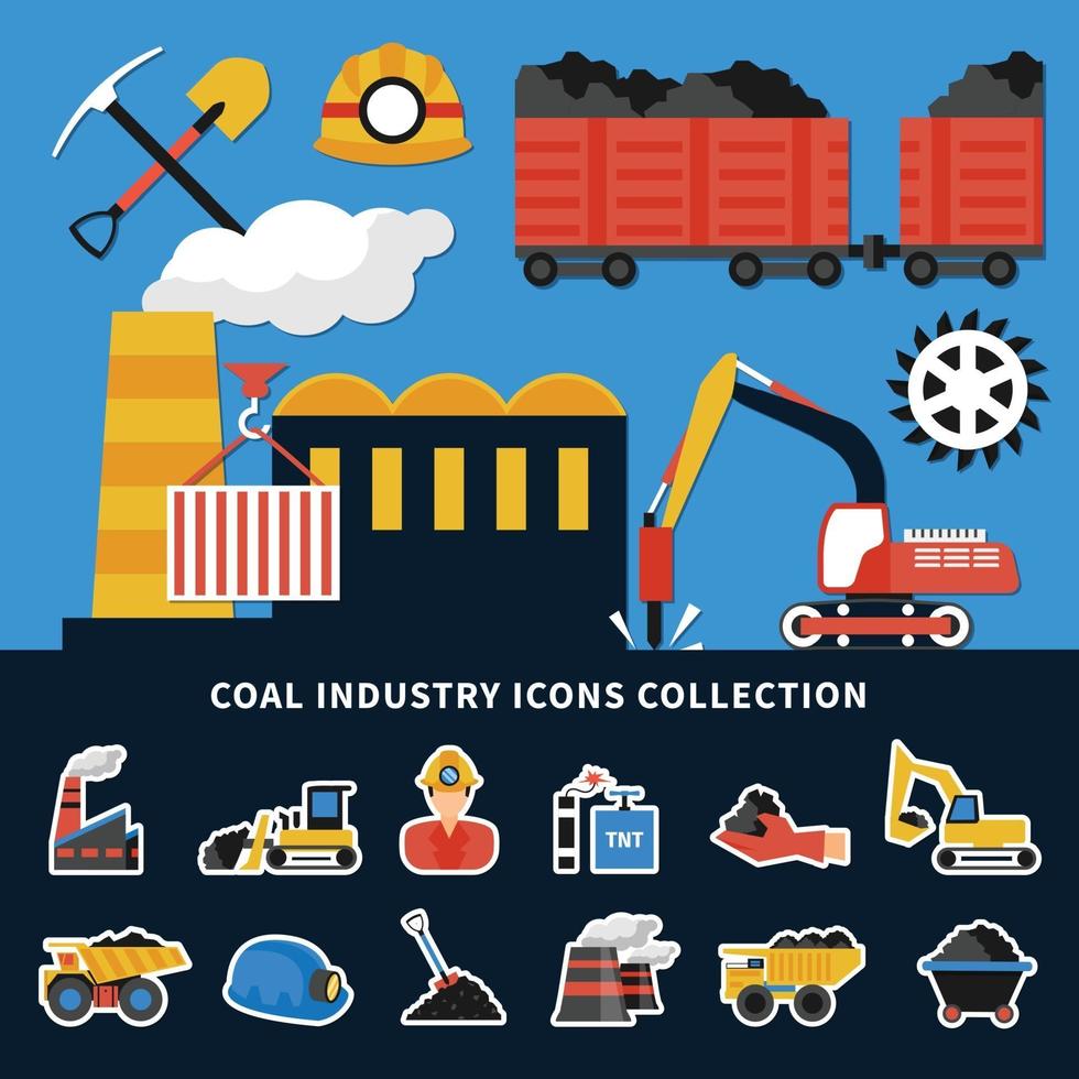 Mining Icons Collection vector