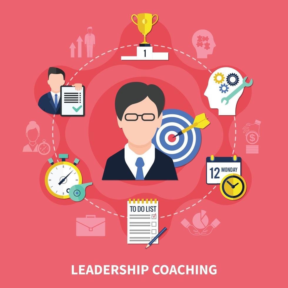 Leadership Coaching Concept Illustration vector