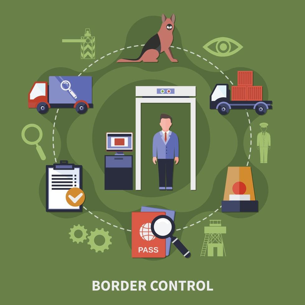 Border Guard Concept Vector Illustration