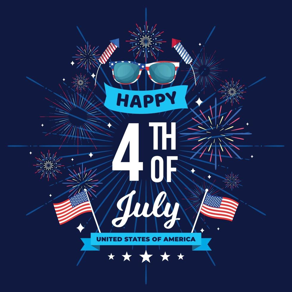 Happy 4th of July Greeting Background vector