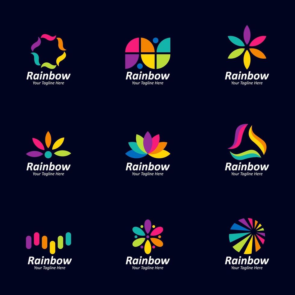 colección de elementos del logotipo del arco iris vector