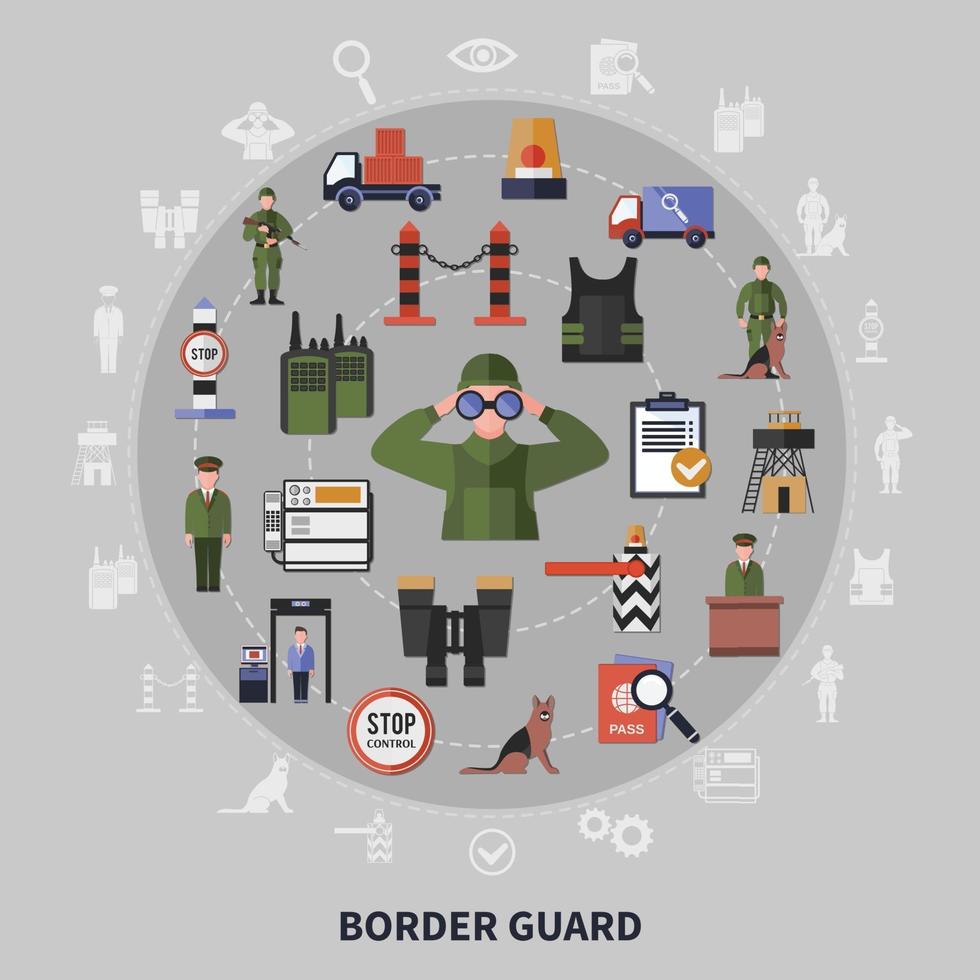 Border Guard Concept Vector Illustration