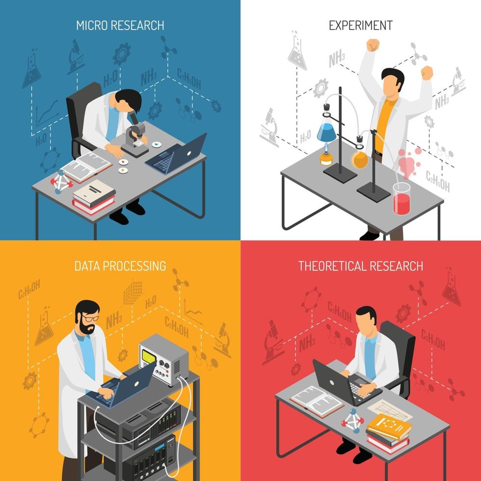 Ilustración de vector de concepto de diseño de laboratorio de ciencia