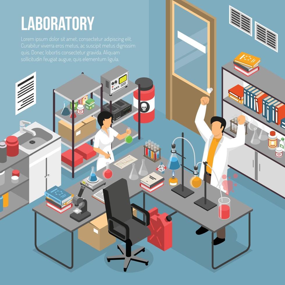 In The Lab Composition Vector Illustration