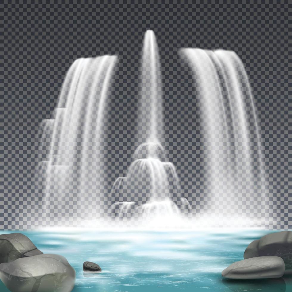 Fountain Waterworks Realistic Background Vector Illustration