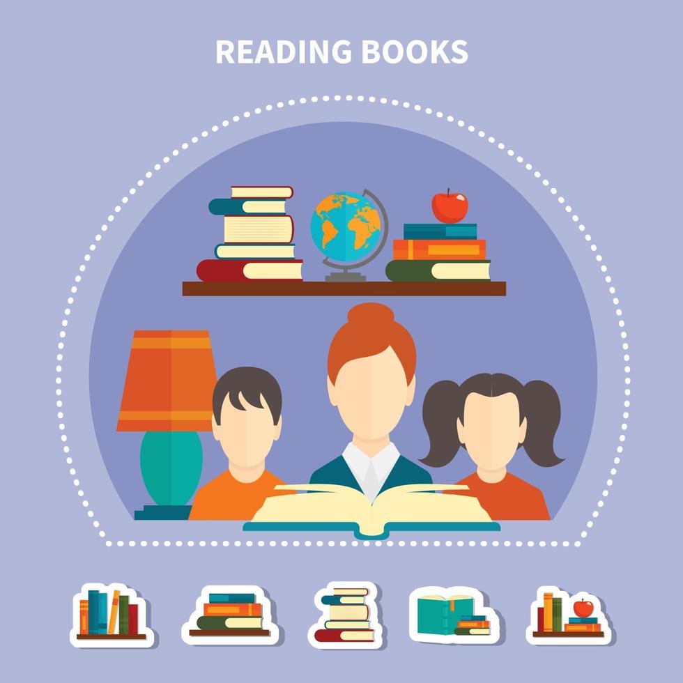 Educational Reading Composition vector