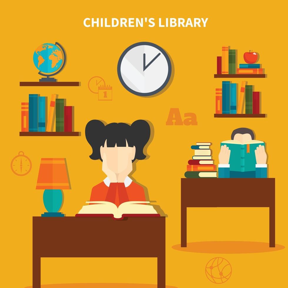 Childrens Library Composition vector