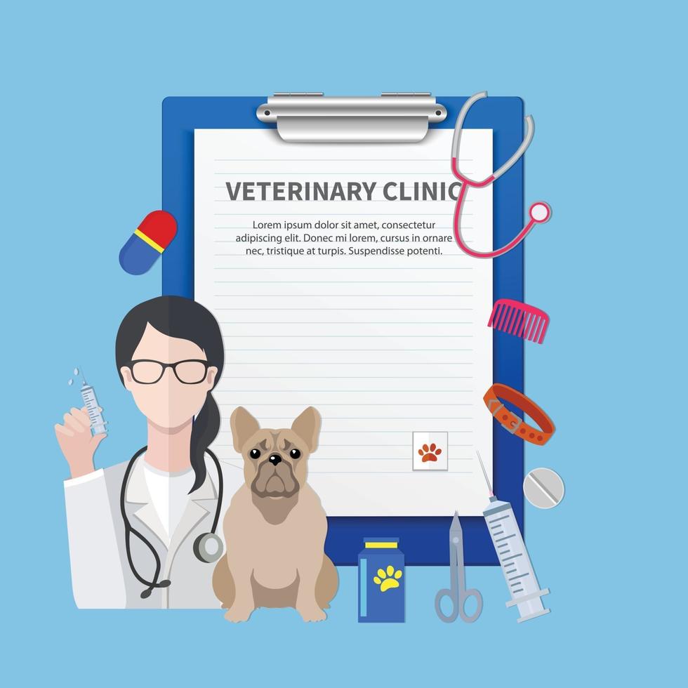 Veterinary Clinic Prescription Template vector