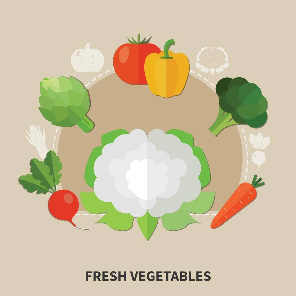 Healthy Eating Colored Composition Vector Illustration