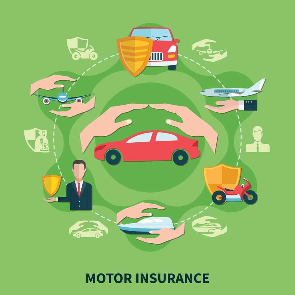 Transport Insurance Round Composition vector