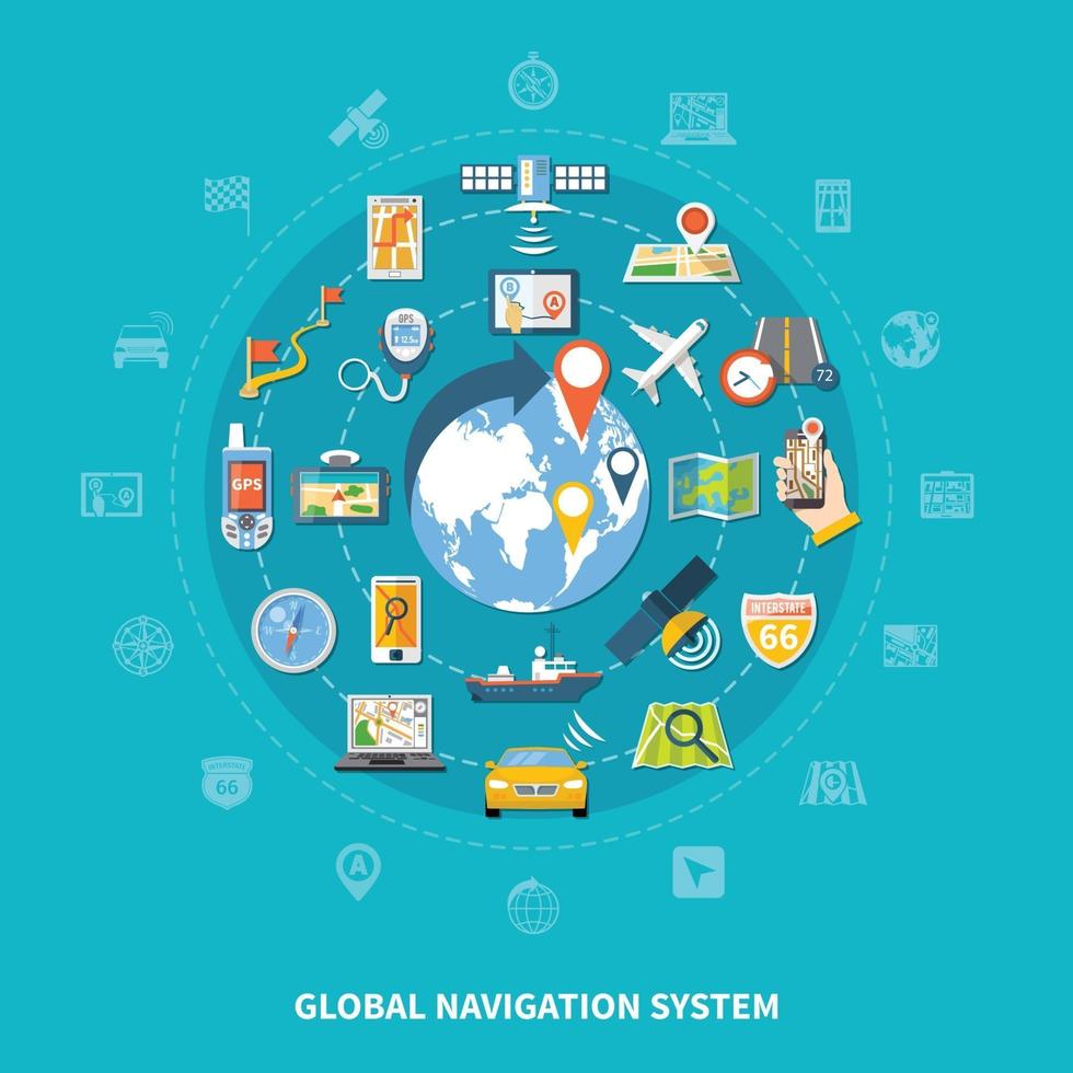 Global Navigation Icons Set vector