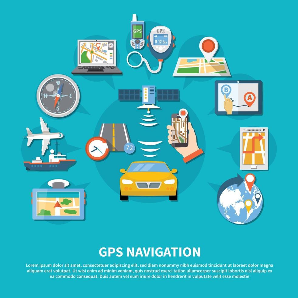 fondo del sistema de navegación gps vector