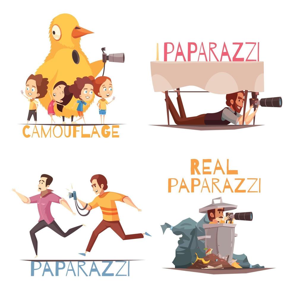 Ilustración de vector de concepto de diseño de personajes paparazzi