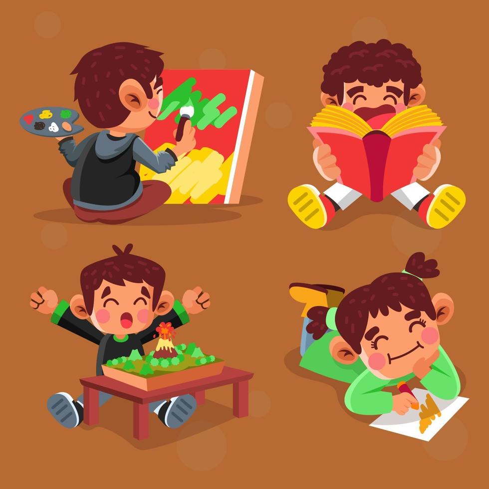 Activity Kids on School vector