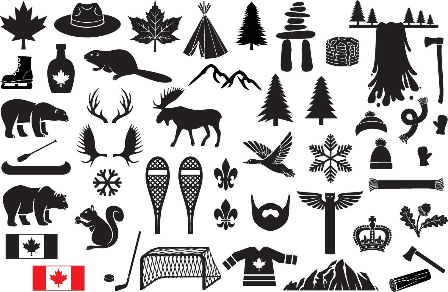 canada icons set vector