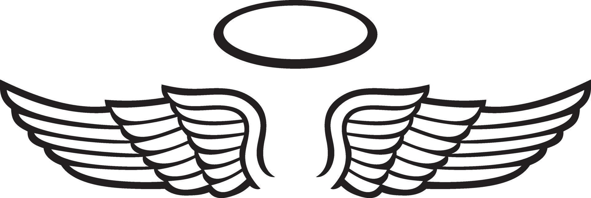 Angel Wings and halo vector