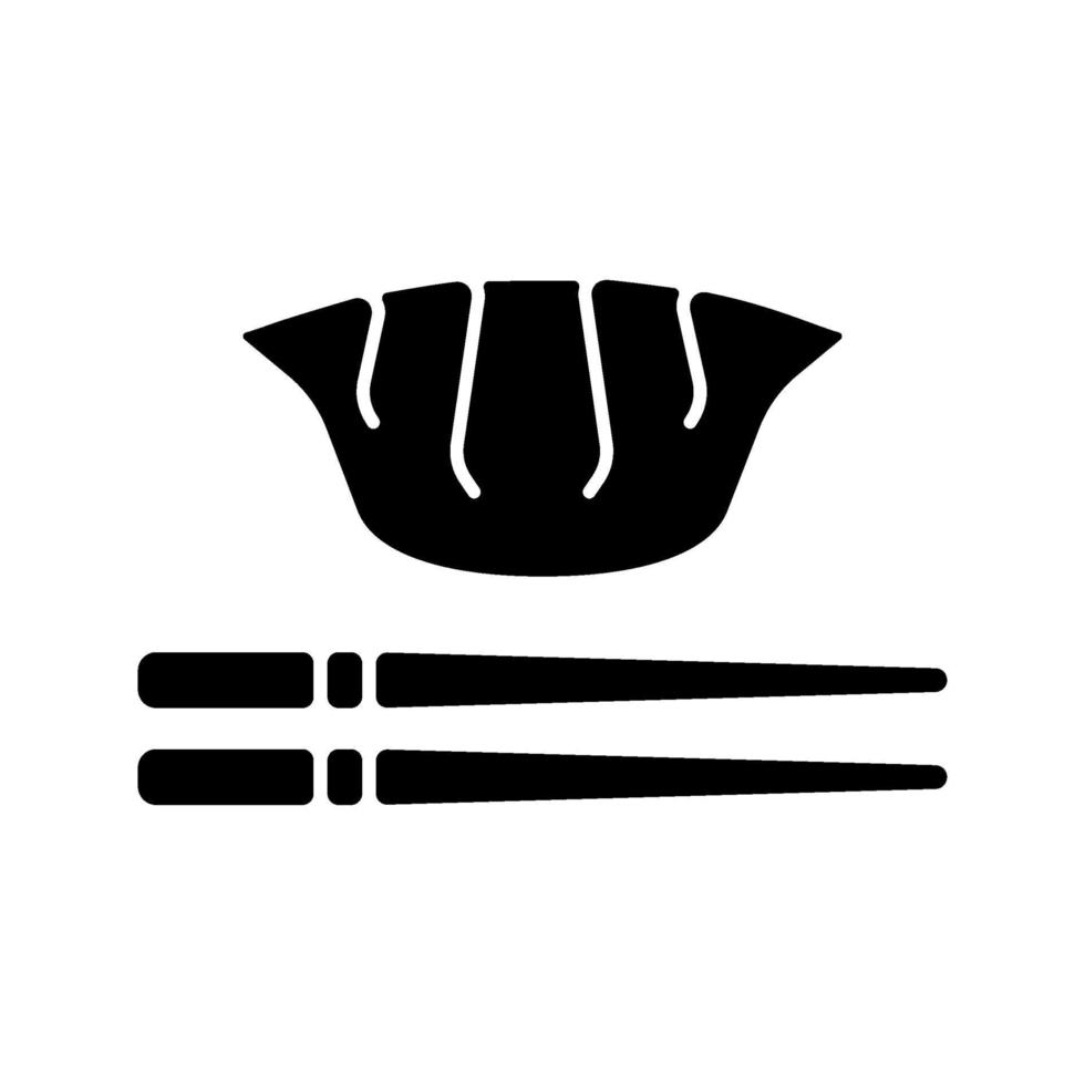 icono de glifo negro jiaozi vector