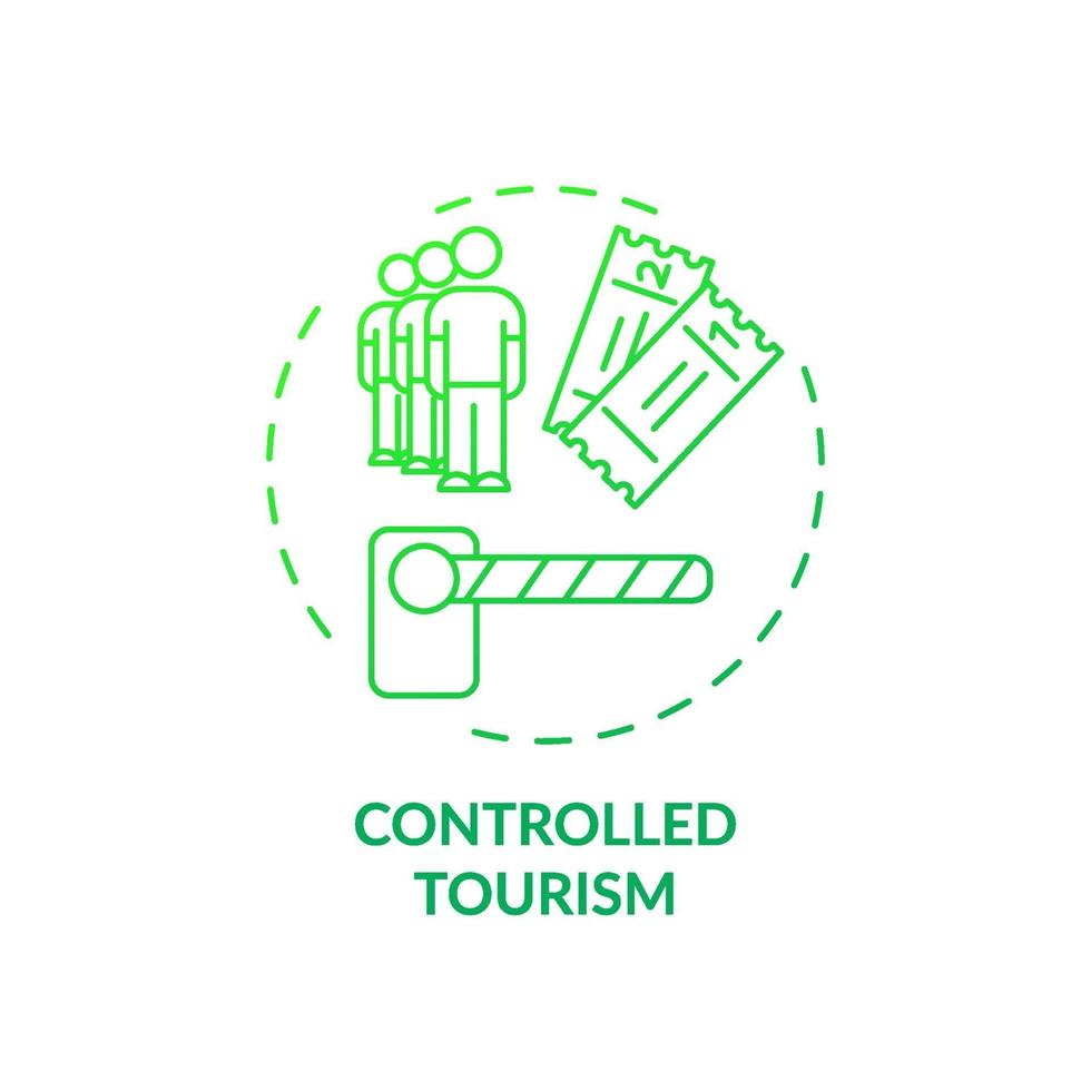 Controlled tourism concept icon vector