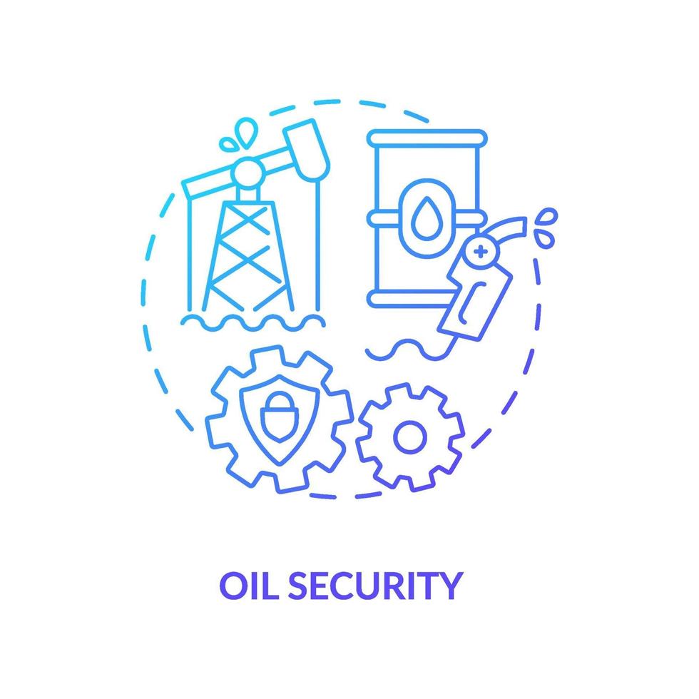 icono del concepto de seguridad petrolera vector