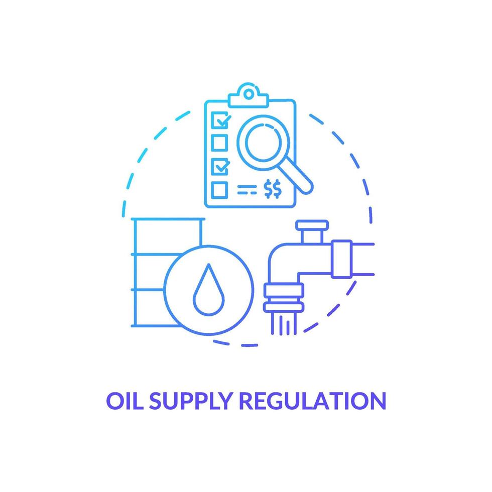 icono de concepto de regulación de suministro de aceite vector