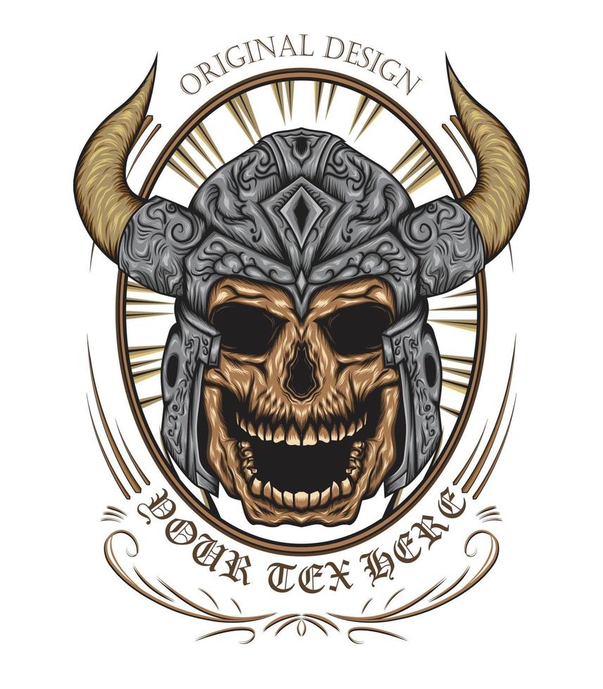 vector viking logo. skull viking illustration