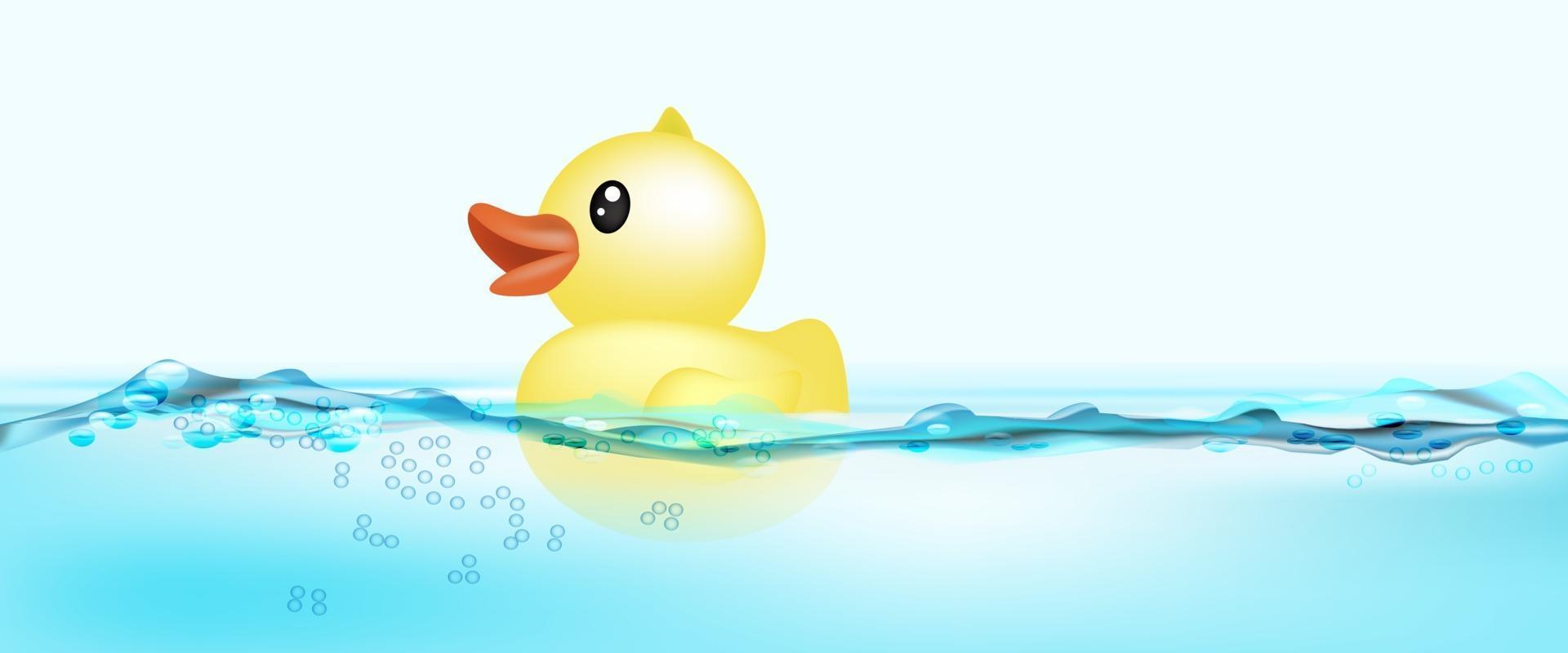 Rubber duck floating on the water vector