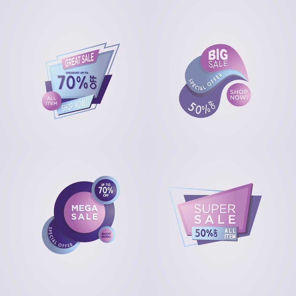 sales banner in origami and gradient  style concept collection vector