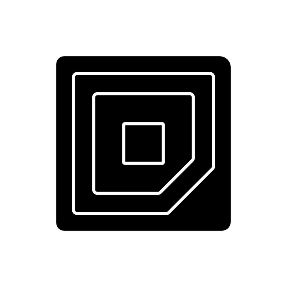 Cpu corner mark black glyph icon vector