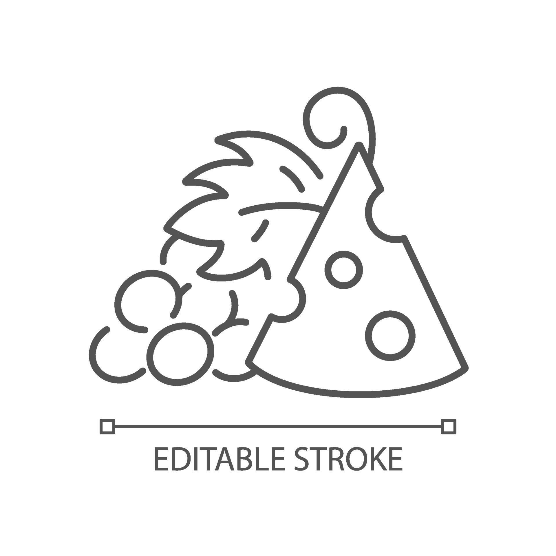 Cheese and grapes linear icon 2331254 Vector Art at Vecteezy
