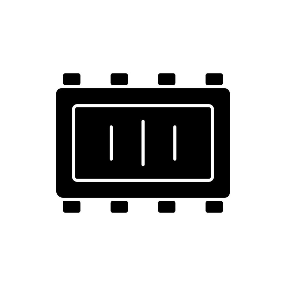 Smart microchip parts black glyph icon vector