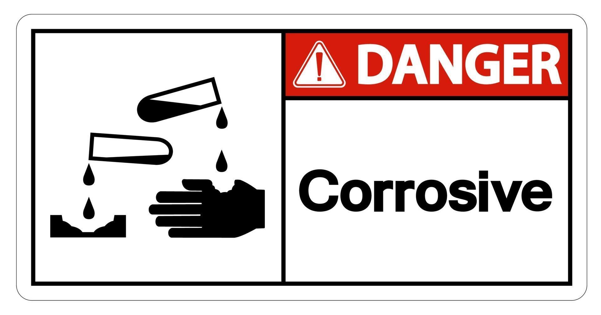 Danger Corrosive Symbol Sign on white background 2331321 Vector Art at ...