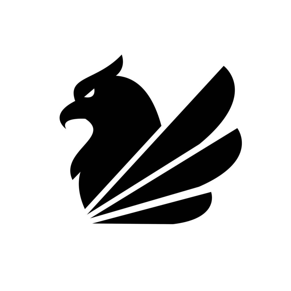 premium black minimal Griffin Mythical Creature Emblem mascot Vector Design