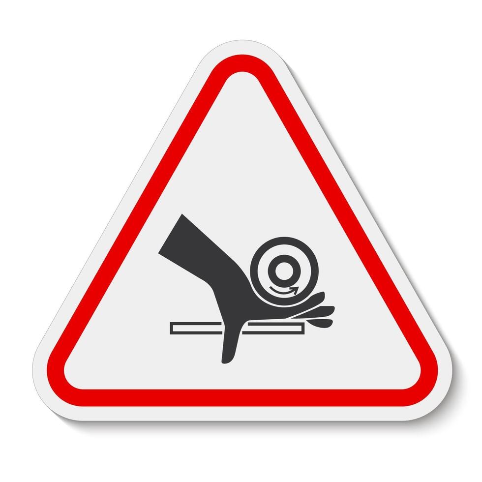 Hand Crush Roller Pinch Point Symbol vector