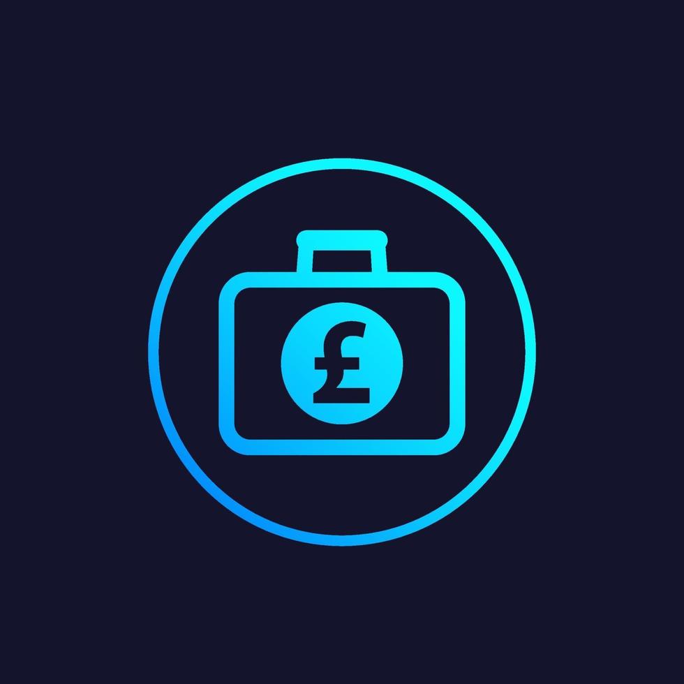 portfolio icon with pound symbol, vector