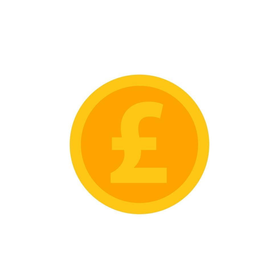 Pound coin vector flat icon