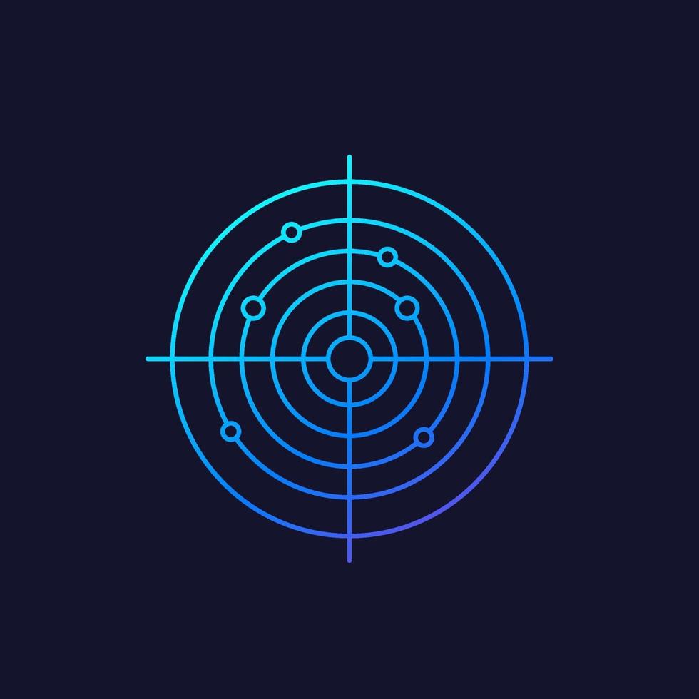 radar vector icon, linear