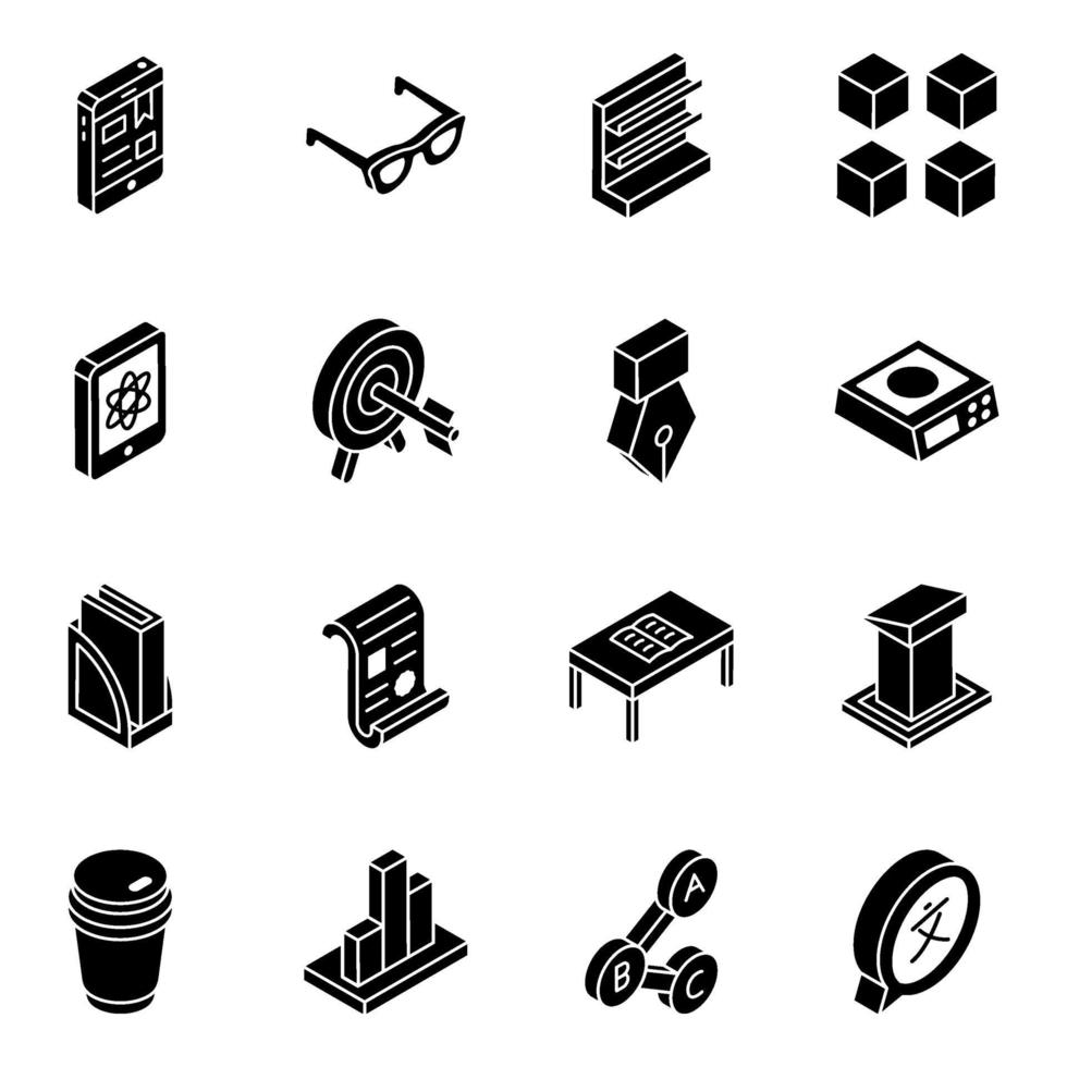 Digital Education and School Elements vector