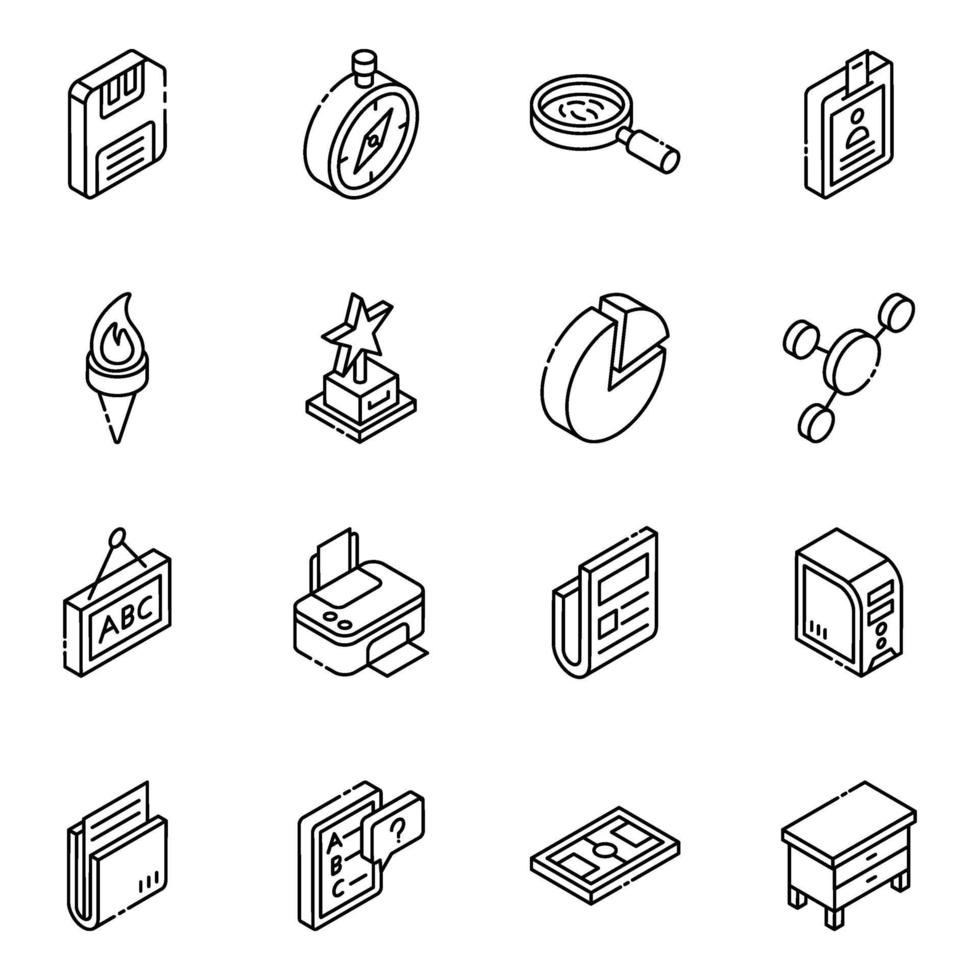 School Electronics Elements vector