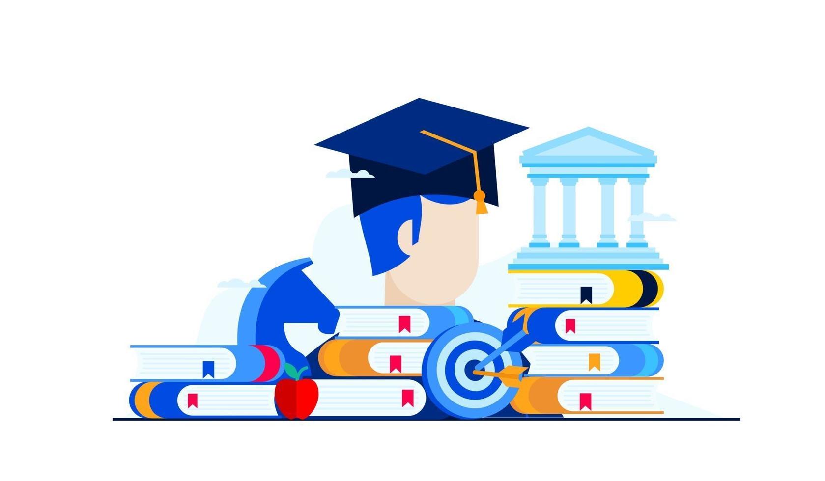 business management education flat illustration vector