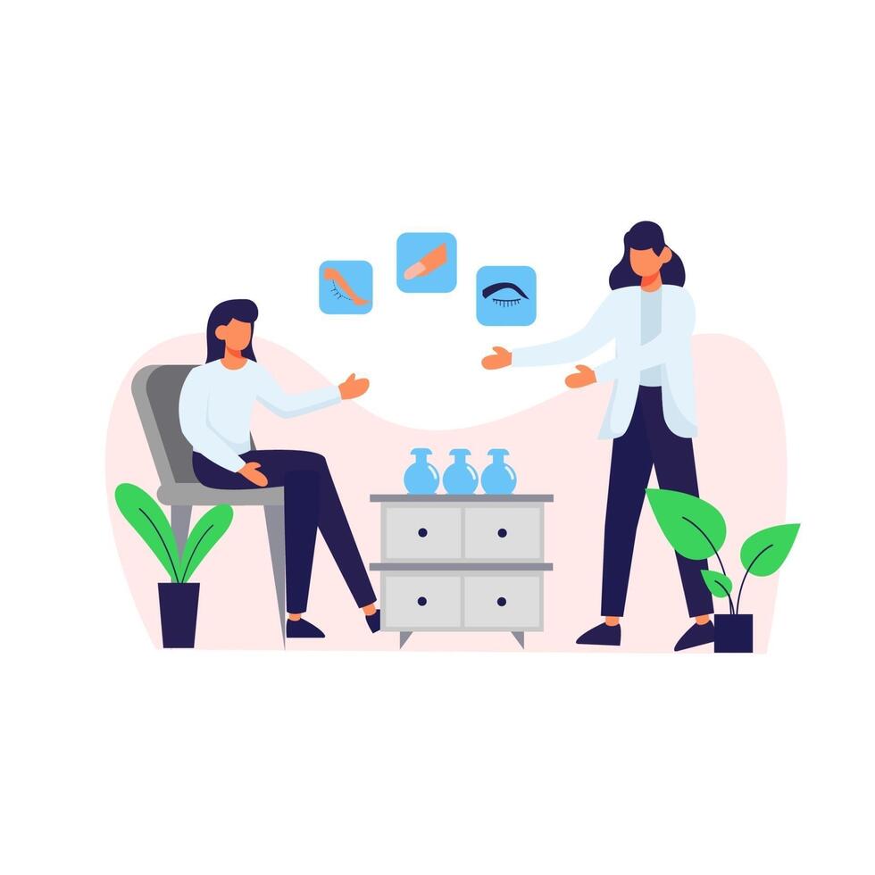 A patient in a consultation about body care vector illustration